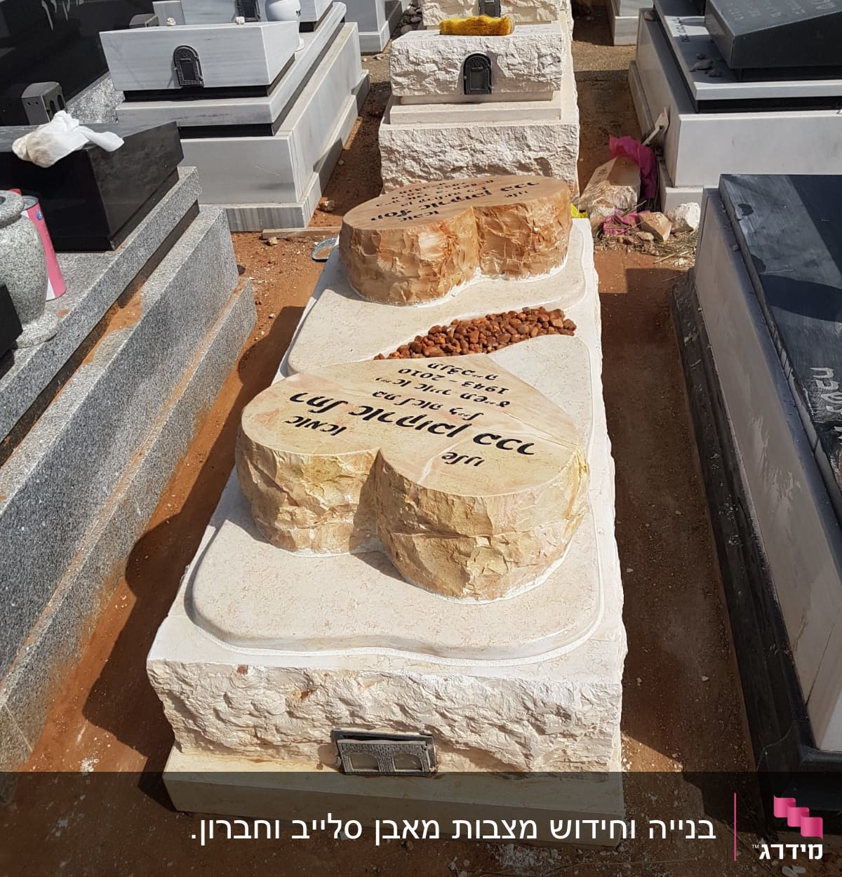 מצבות אבן עם כיתוב בעברית בבית קברות